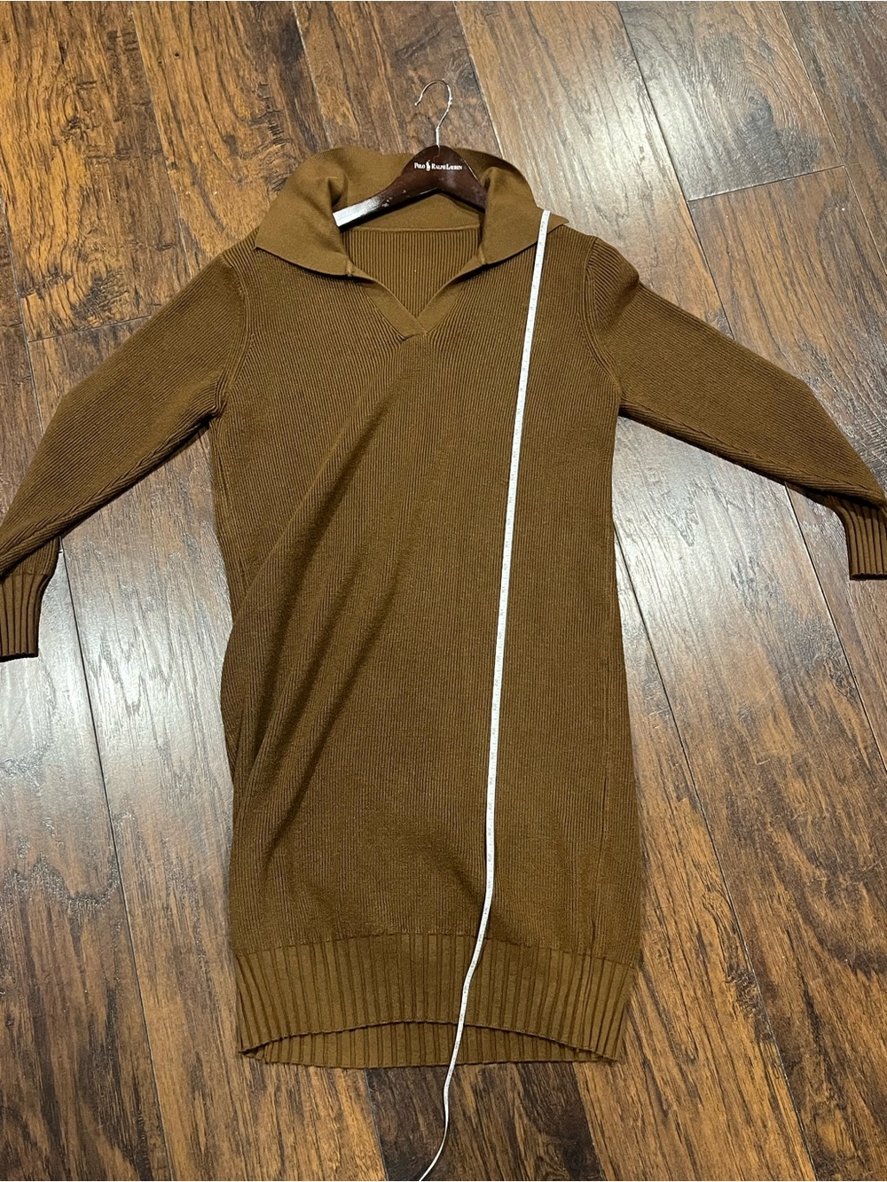 Women’s Brown Collared Knit Sweater-dress